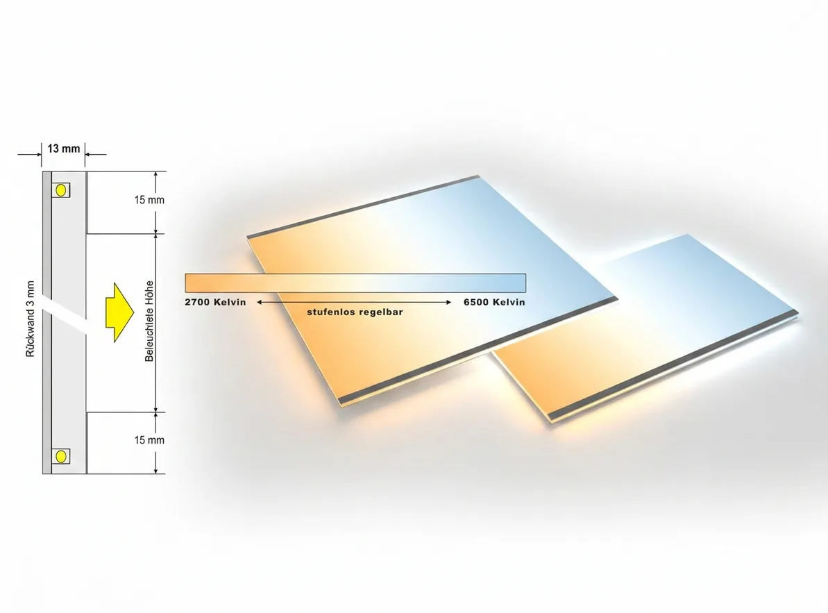 Zeichnung BASIC CCT: Modul nach Kundenvorgabe, Lichtfarbe von warm bis kalt