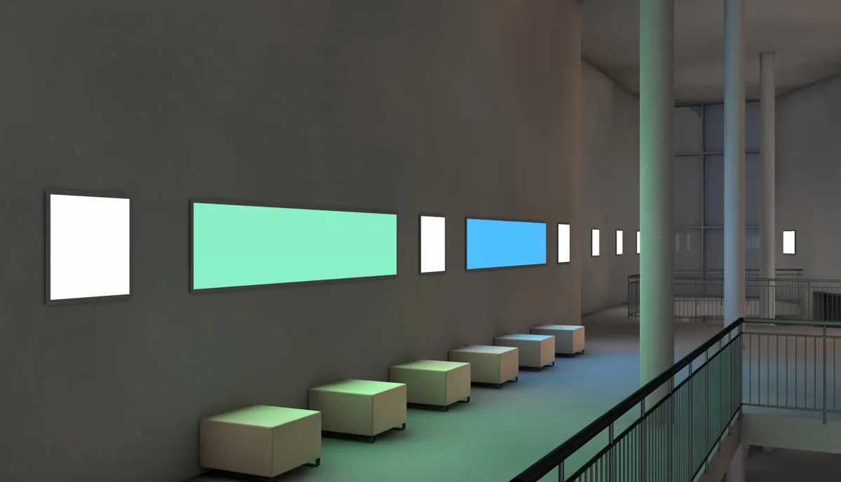 Kino: Wandleuchten und Lichtfelder aus LED-Flächenlicht