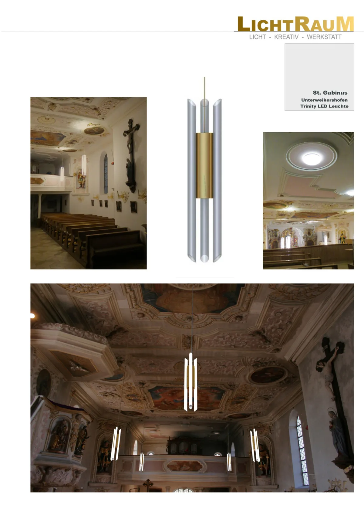 Trinity LED: Lichtinszenierung in der Kirche St. Gabinus, Unterweikershofen