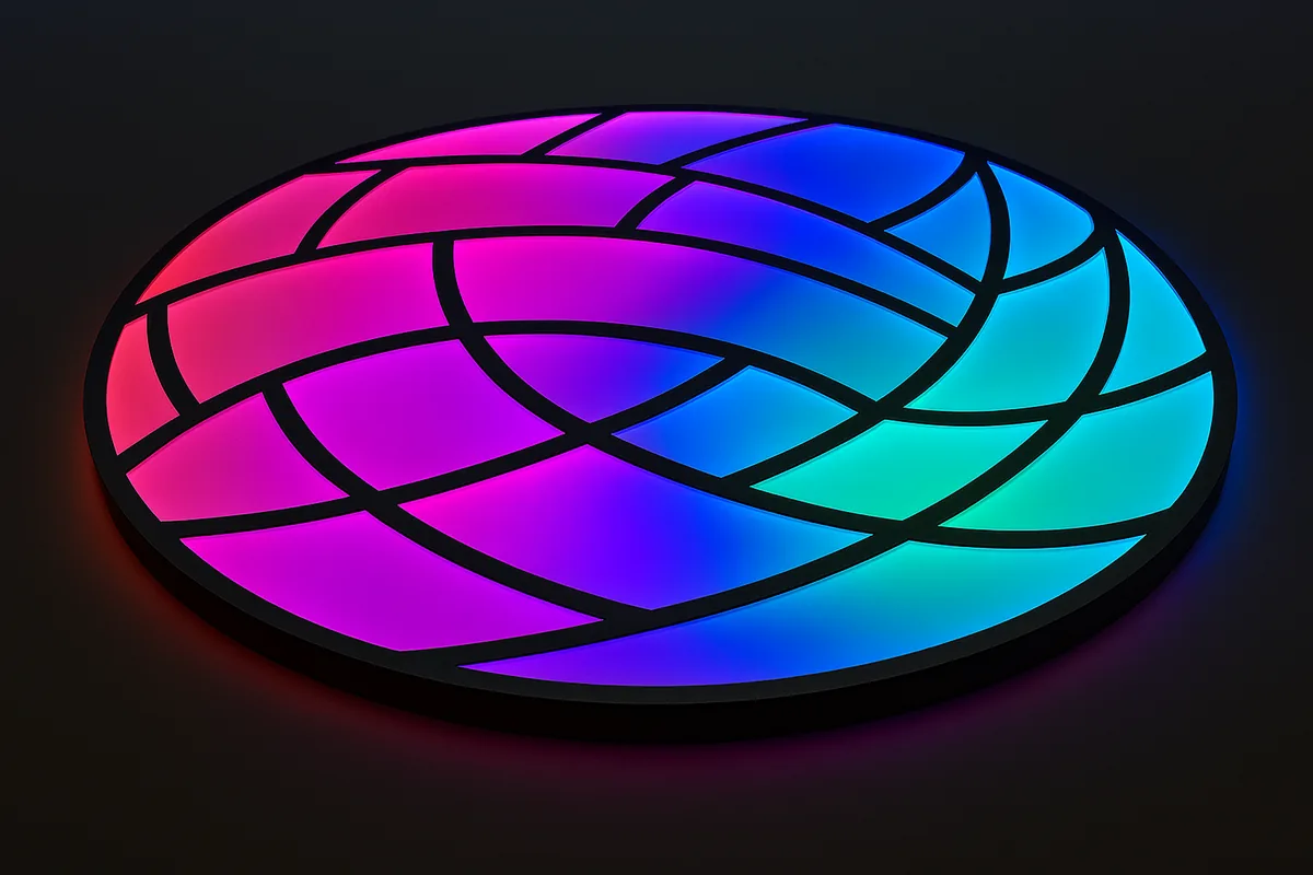 Rundes RGB-W Flächenlicht mit dynamischem Farbverlauf